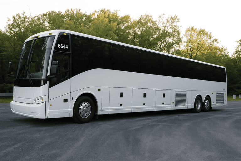 exterior of Bus Rental Company High Point coach bus