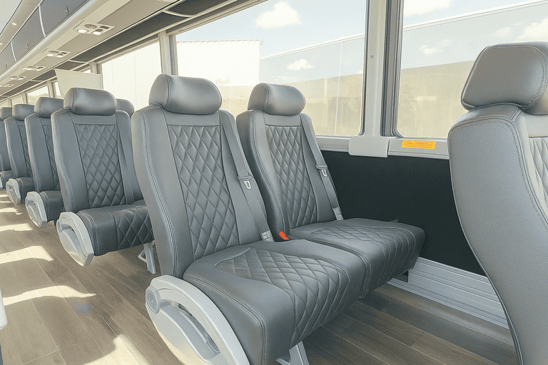 interior of Bus Rental Company High Point charter bus